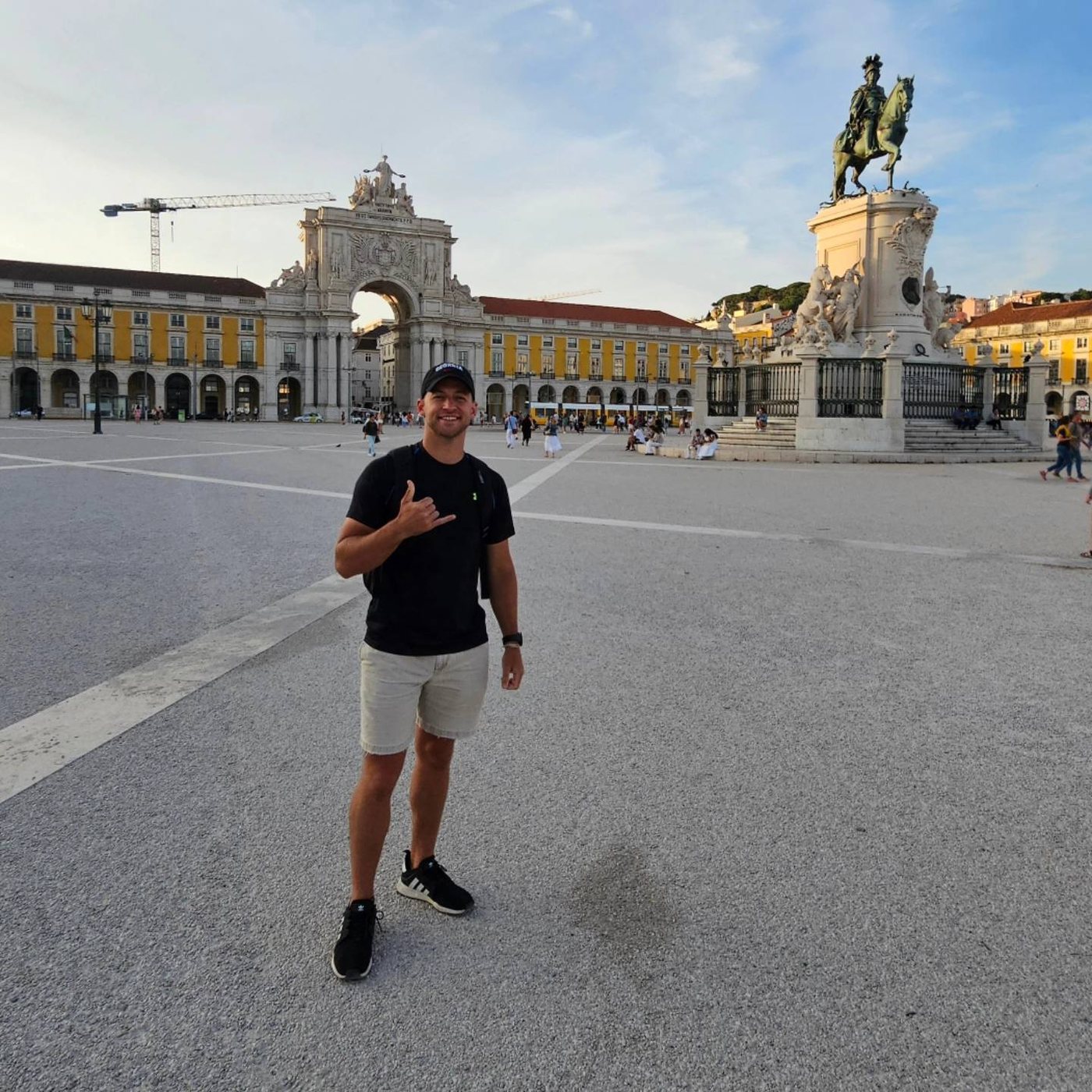 Tyler Woodall in Praça do Comércio, Lisbon, Portugal